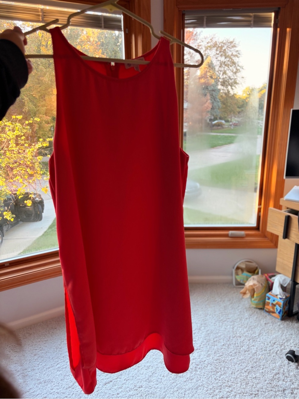 Lila Rose Red Sleeveless Mini Shift Dress